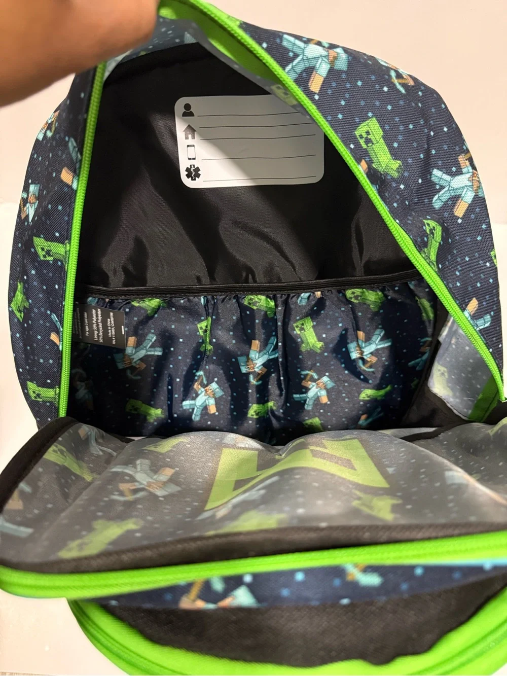 Minecraft Kids Backpack in Green & Blue